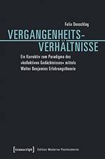 Buchcover in schwarz mit weißem Untertitel. Der Titel selbst ist türkis und ein horizontaler Balken unterteilt ihn zwischen "Vergangenheits-" und "Verhältnisse".