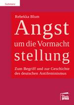 Ein magentafarbenes Cover auf das am rechten Rand ein rotes Quadrat mit dem
Titel in weißer Schrift aufgesetzt ist. Die Wörter "Angst" sowie "stellung"
sind hervorgehoben.