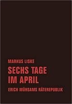 Rot auf schwarzem Hintergrund stehen Buchtitel und Name des Autors.