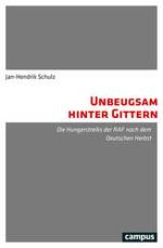 Der Buchtitel steht in rot auf einem weißen horizontal verlaufenden Balken, der auf sonst grauem Hintergrund, wie der Gitterstab eines Knastfensters das Cover füllt.