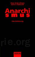 Der Hintergrund des Buchcovers ist komplett in schwarz eingefärbt. Die Schrift (Autor, Verlag, etc.) ist grellrot. Der Titel Anarchismus ist auf zwei Zeilen aufgeteilt. In der oberen steht Anarchi, darunter in fettgedruckten Buchstaben S M U S. Der Untertitel steht in kleinerer Schrift darunter und lautet: Eine Einführung.