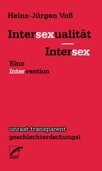 Ein rotes Buchcover, auf dem in schwarz-weißer Schrift der Titel und der Autor stehen. Die Grundschrift ist schwarz, einzelne Binnenwörter sind weiß hervorgehoben, wie beispielsweise "sex" und "inter". Die einzelnen Wörter des Titels und Untertitels stehen versetzt zueinander. Im unteren Teil steht die Reihe und der Name des Verlags.