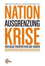 Die Wörter Nation und Krise stehen groß und orange, das Wort Ausgrenzung dazwischen ist etwas kleiner und schwarz.