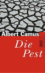 Ausgedörrte, aufgerissene Erdkruste, ein schwarz-weiß Foto, nimmt die obere Hälfte des Einbands ein. Der Name des Autors steht weiß auf schwarzem Grund und direkt darunter  auf tomatenrotem Grund der Titel in weißen Buchstaben, kursiv gesetzt.