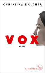 Einer Frau, von der nur der Kopf im Profil zu sehen ist, ist durch das X 
im Titel VOX der Mund zugeklebt.